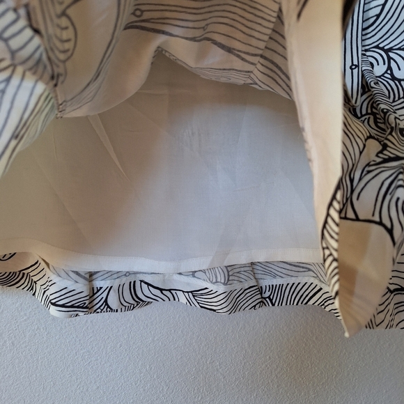 Tracy Reese Womens Silk linen Blend Knee Length Skirt. Black/Cream. Size 0 - Picture 5 of 7